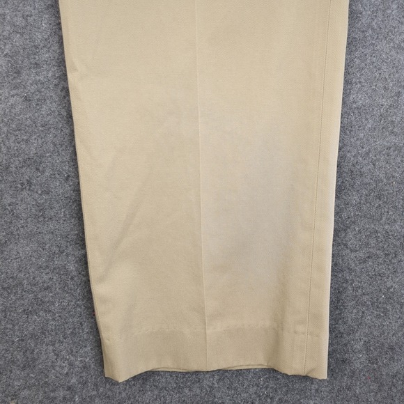 L.L. Bean Mens Khaki Double Pleated Chino Pants 100% Cotton Tan Size 37 - Picture 4 of 15